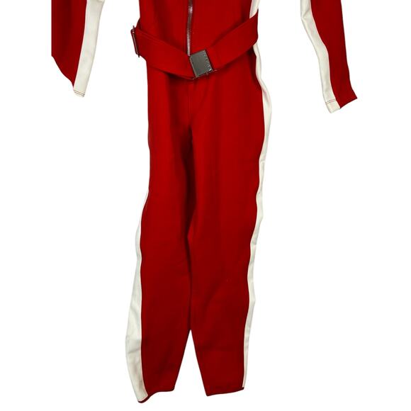 Cordova Ski Suit Snowboarding Waterproof Zip Front Belted Firey Red White Size S - Picture 9 of 16